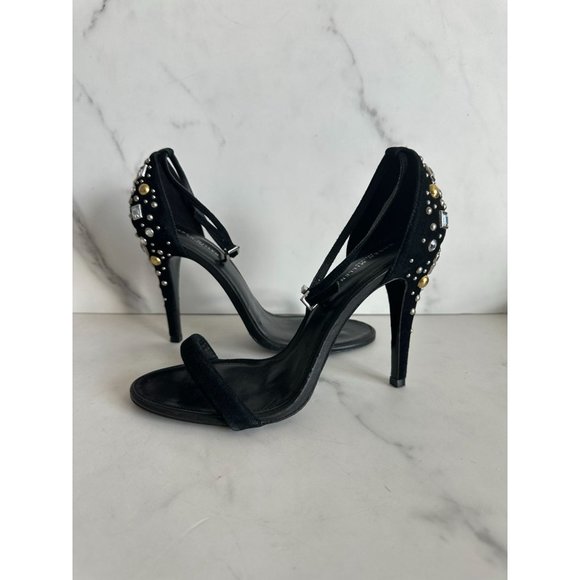 Karen Millen Shoes - KAREN MILLEN Black Studded Suede Heels Sz 39/9